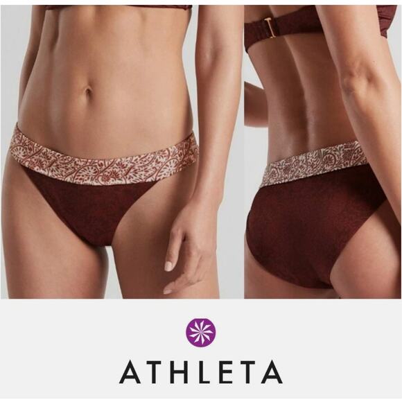 Athleta Women's Size S Aqualuxe Batik Bikini Swim Bottom - Picture 1 of 4
